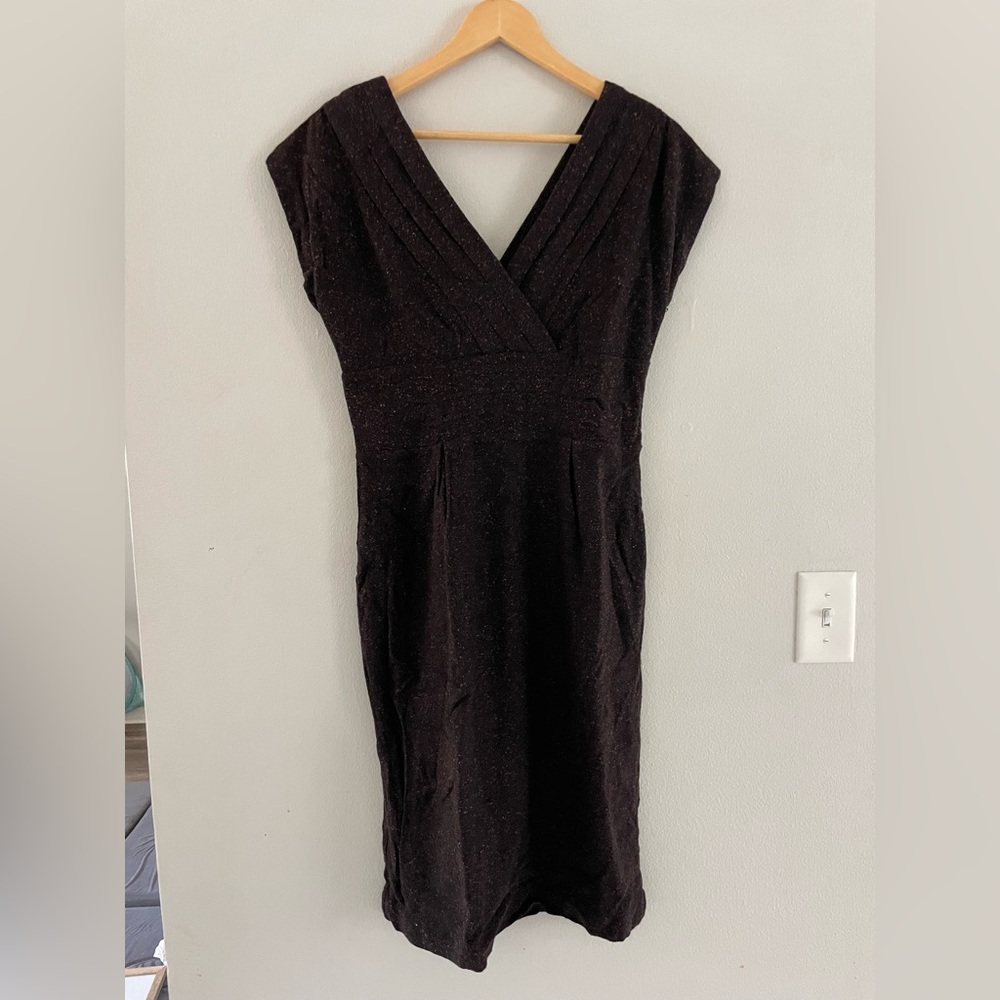 Banana Republic Brown Tweed Midi Dress